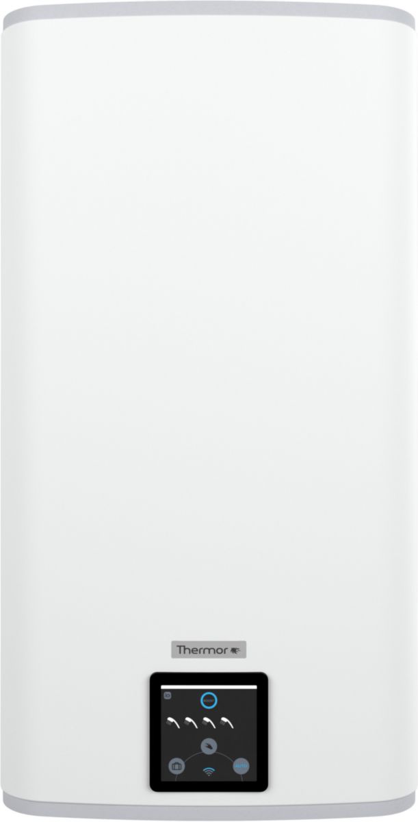 Chauffe-eau Electrique Malicio 2 100 Litres Stéatite Vertical Mural Extra  Plat Compact Intelligent Blanc Réf. 261118 - Thermocom