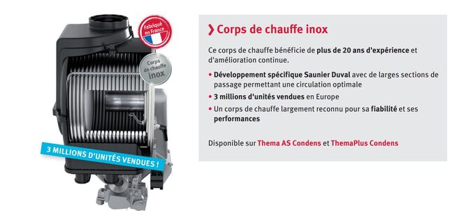 Saunier Duval Themaplus Condens 26 kW MA 26-CS1 corps de chauffe