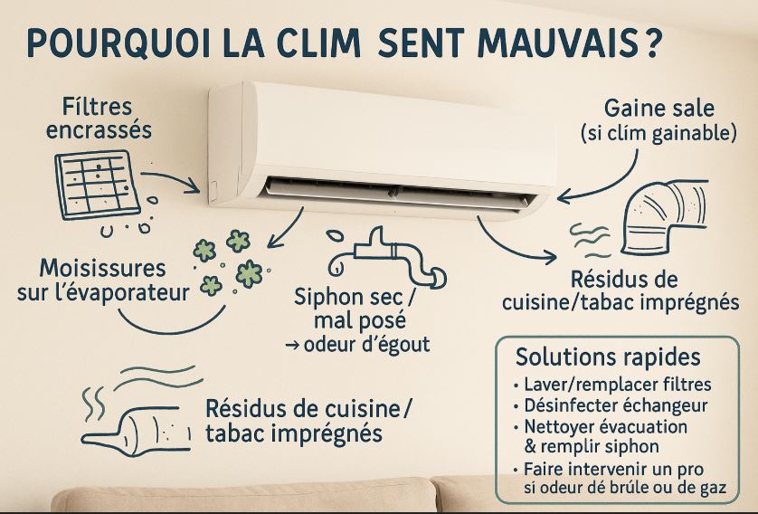 Pourquoi ma clim sent mauvais