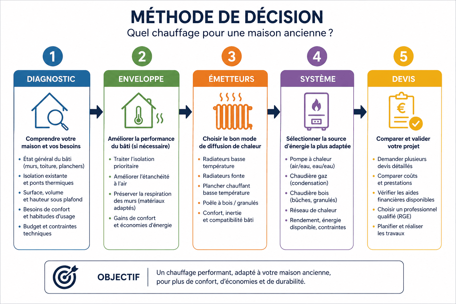 Étapes pour choisir un chauffage adapté à une maison ancienne